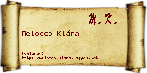 Melocco Klára névjegykártya